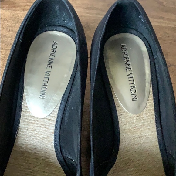 Adrienne Vittadini black wedge espadrille shoe - Picture 4 of 7